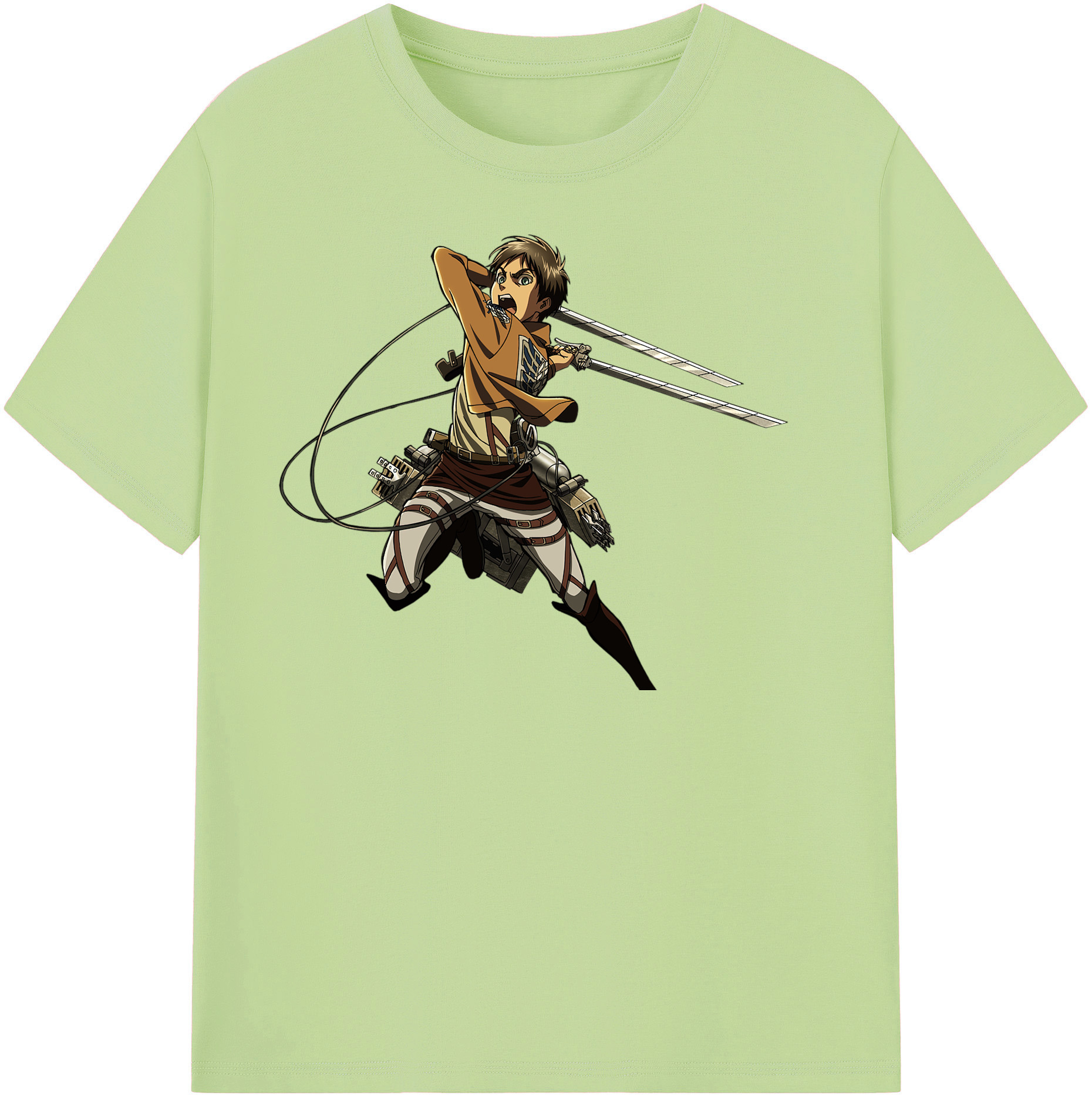 （画像用） 進撃の巨人 エレン･イェーガー Attack on Titan Eren Jäger 綿100％半袖Tシャツ（フロントプリント）